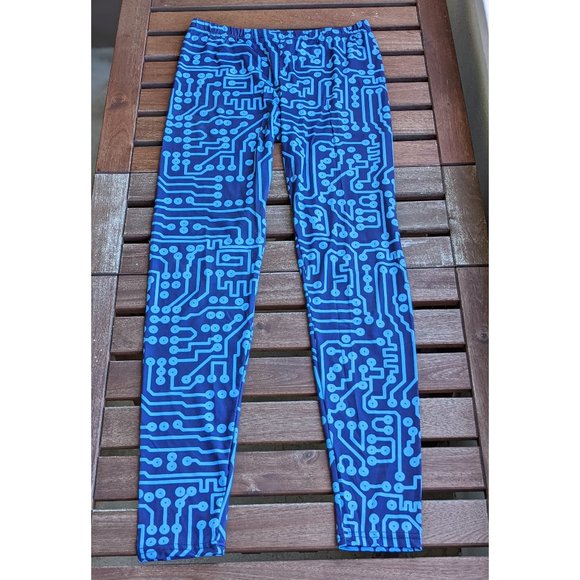 FancyCube Pants - 💜3/$30 Blue Circuit Board Leggings